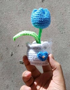 Crochet Handmade Tulip Flower Pot 🌷