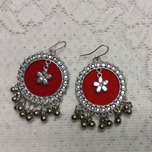 Green Boho Drop Earrings