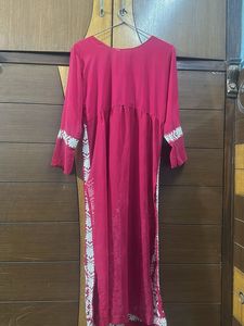 Red Embroidered Kurta