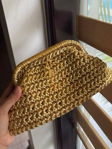 Gold Woven Clutch