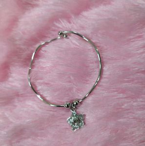 SILVER CHARM BANGLE BRACELET FOR GIRLS