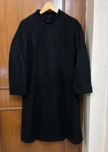 Winter Warm Black Midi Dress