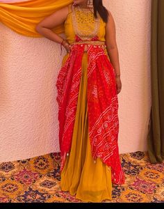 Elegant Yellow Lehenga Choli with Dupatta
