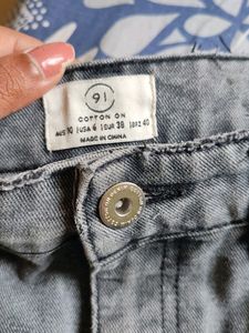 Greyish Black Straight Mom Fit Jeans