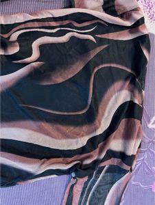 Zara Printed Mesh Top
