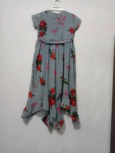 Girls Flower Print Dress