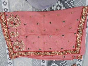 Peach Pink Saree
