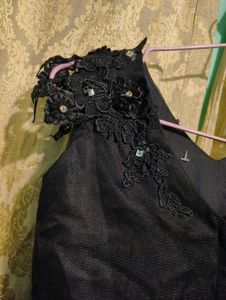 Elegant Black Party Wear High Low Dress