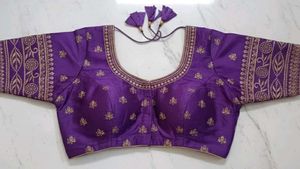 Elegant Purple Embroidered Blouse