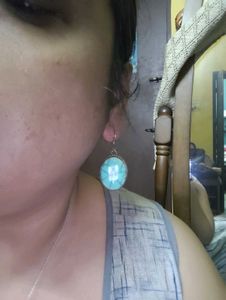 Vintage Pure Brass Natural Stone Earrings