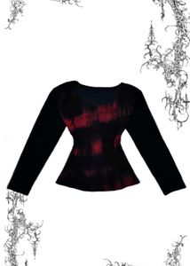 Grunge Black And Red Top
