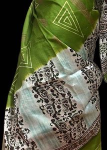 Pure Silk Block Printed Aeroplane Rising Saree