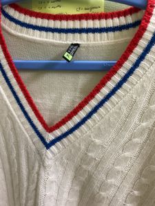 Cream V-Neck Sweater