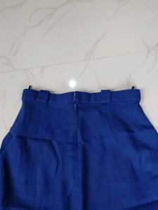 Vintage Blue Pleated Kilt Skirt