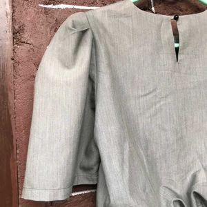 Grey Puff Sleeve Crop.