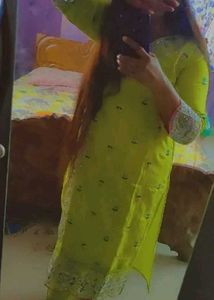 Green Embroidered Kurta Set