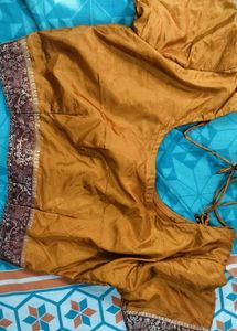 Mustard Readymade Saree Blouse