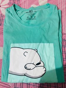 The BT Club Unisex The Sleeping Bear Turquoise Blue T-shirt