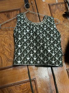 Embroidered Green Blouse