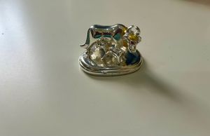 New Cow&amp;Calf Silver Plated Idol With Box