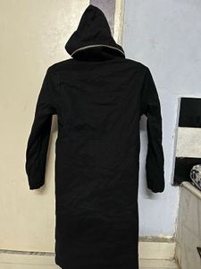 Black Hooded Trench Coat