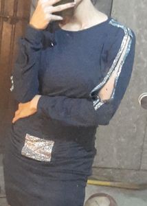 Blue Long Sleeve Dress