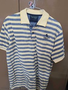 T-shirt Yellow with Blue lines