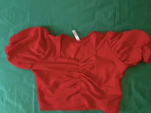 Red Puff Sleeve Top