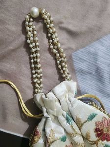 Floral Embroidered Potli Bag