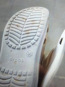 Cream Crocs With Charming