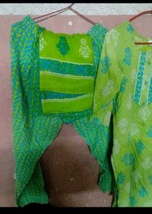 Green Printed Kurta Set
