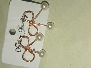 Korean Pearl  Bow Earrings