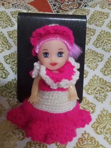 Combo SmallChinese Doll pink Hair & Crochet Dol