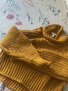 H&amp;M Mustard Knit Turtleneck Sweater