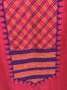 Pink Embroidered Long Sleeve Kurti