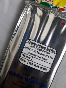 Dot Ball Pen Blue Pack Of 5 Refillable