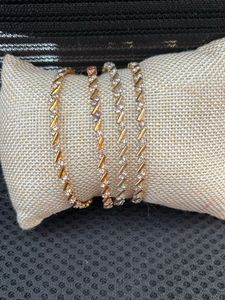 diamond studd Gold Tone Bangle size 2’4