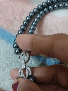 Original Grey Pearl With Ad Stones Neckpiece Set