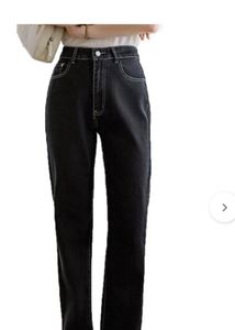 Grey Jeans With White Stitching