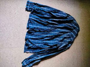 Formal Nevy Blue Checked Shirt