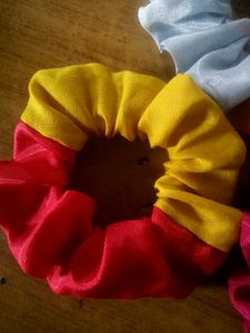 Elegant Dual-Color Silk Scrunchies | Handmade