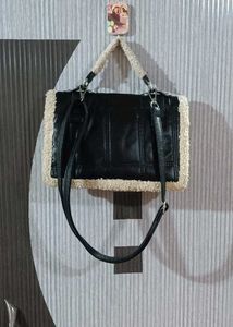 Faux Leather &amp; Sherpa Trim Bag