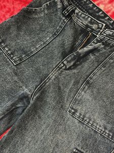 Acid Wash Cargo Jeans