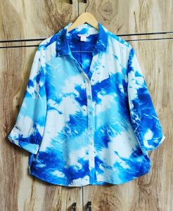 Blue Printed Shirt Size-44-46