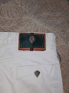 Distressed White Denim Jeans