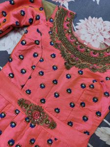 Pink Shade Gown With Net Dupatta