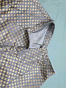 INDYA Grey Banarasi Maxi Skirt