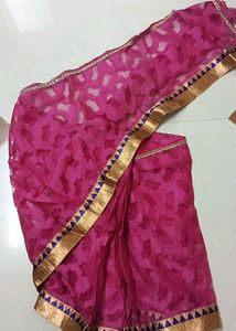 Pink Stiched Kids Saree
