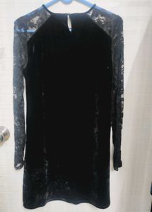 Black Velvet Lace Dress