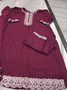 L-XL KURTI PLAZO SET WITH DUPATTA